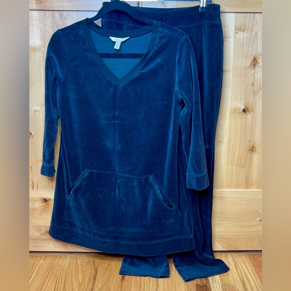 Soma black velour lounge set